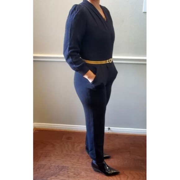 St. John Pants - VINTAGE Sait John Santana Knit Jumpsuit in Black Size 4